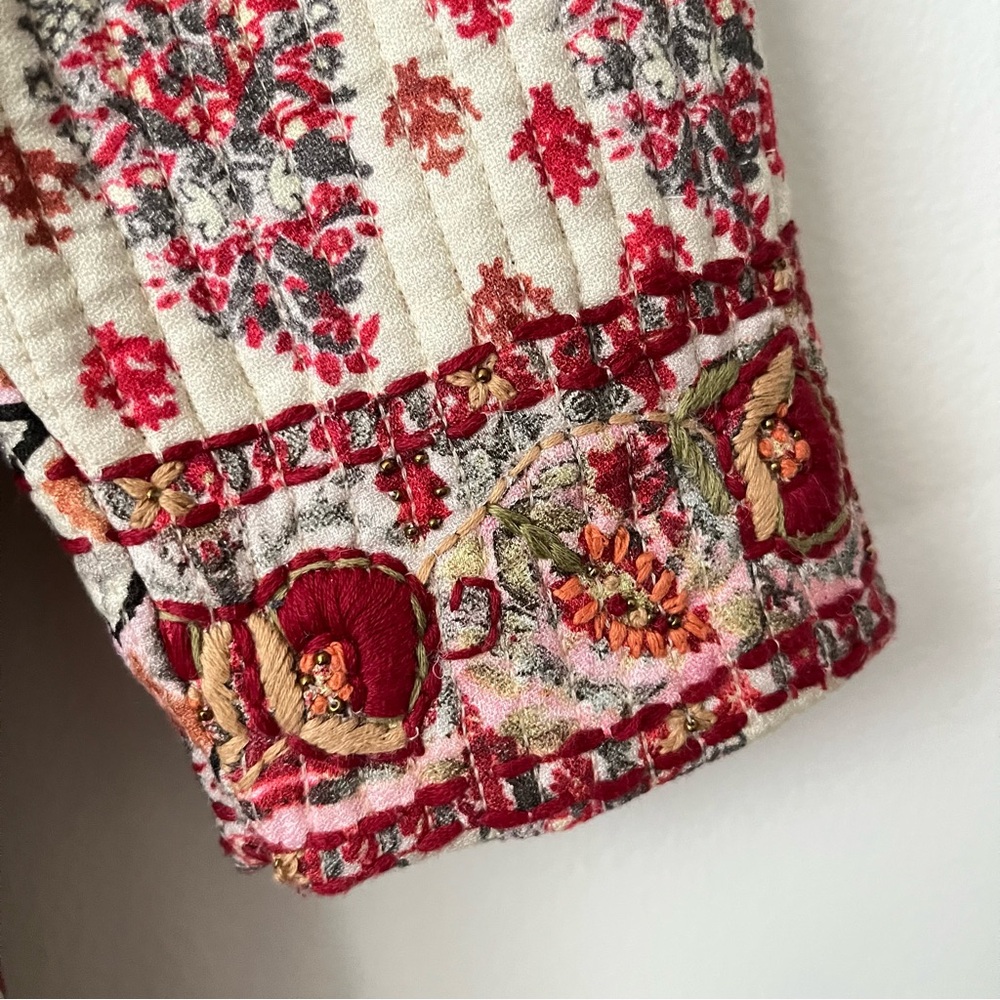 Soft Surroundings Women's La Sultana Embroidered Quilted Jacket Size S Boho - Picture 5 of 9